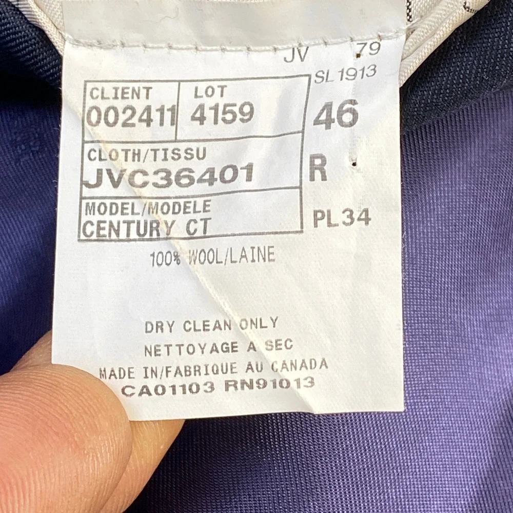 Jack Victor Loro Piana Blazer Mens 46R Navy Blue Wool Century CT Sport Coat 1913 - Picture 5 of 11